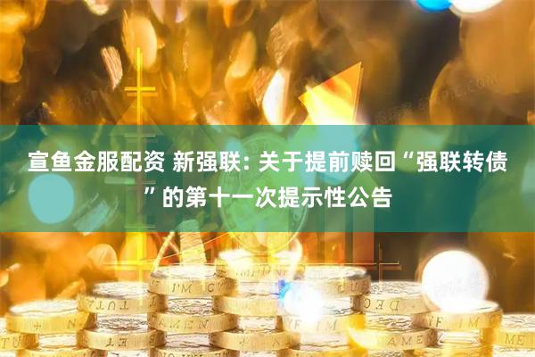 宣鱼金服配资 新强联: 关于提前赎回“强联转债”的第十一次提示性公告